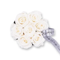 Rosenbox Trauer Infinity Rosen weiß | Small | Beerdigung Trauerfeier | Geschenk Beerdigung