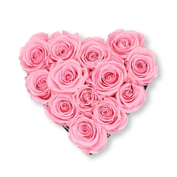 Rosenbox Herz Infinity Rosen rosa | Flowerbox Herzbox | M white