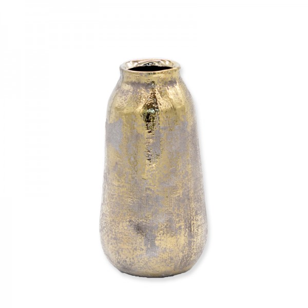 Vase Keramik gemustert | gold I 26,5 cm