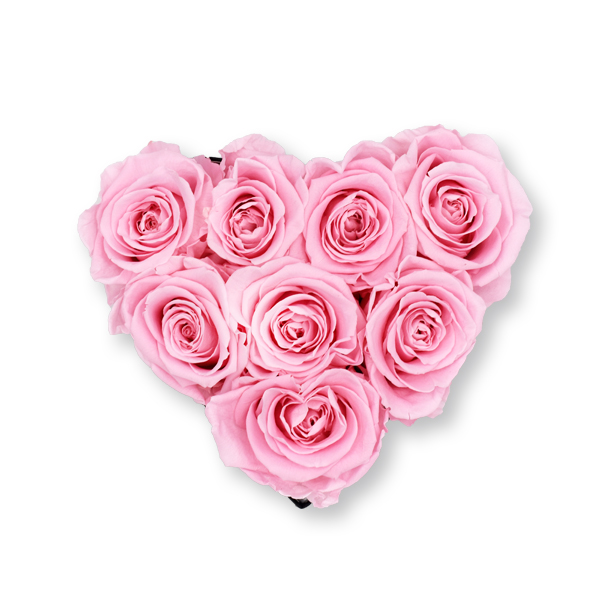 Rosenbox Herz Infinity Rosen rosa | Flowerbox Herzbox | S white