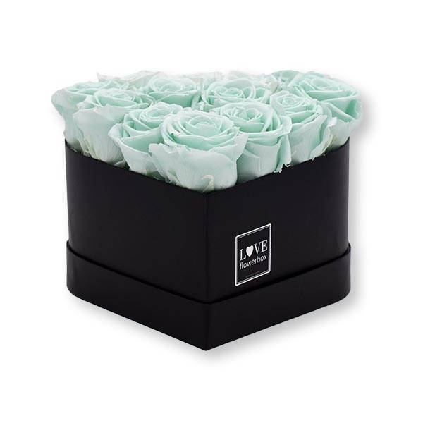 Flowerbox Herz | Medium | Rosen Minty Green (Grün)
