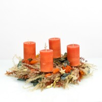 Trockenblumen Adventskranz | Terracotta Traum | Stumpenkerzen | 35cm | terracotta-natur-grün Trockenblumen Adventskranz | Terracotta Traum | Stumpenkerzen | 35cm | terracotta-natur-grün
