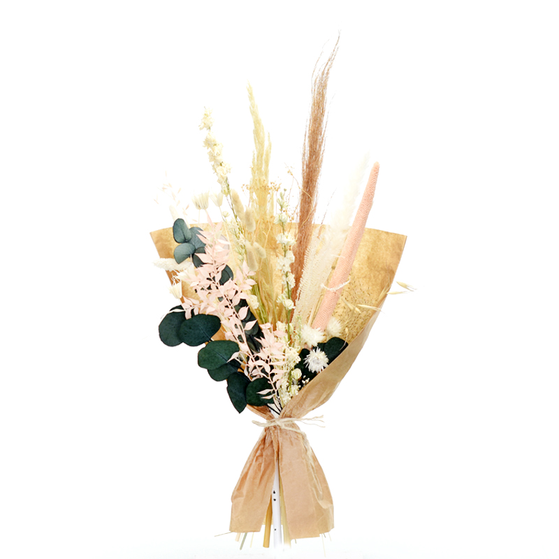 Trockenblumenstrauß Pastellmoment M | weiss-natur-grün-pastell-rosa