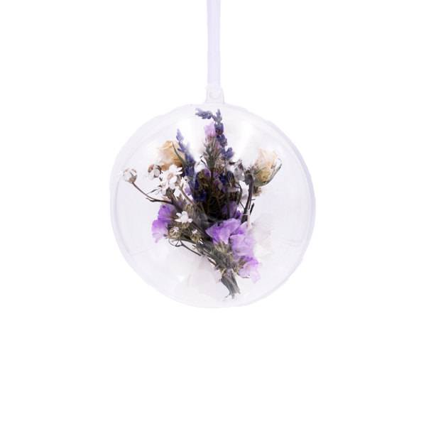Trockenblumen | Blütenkugel Acryl | weiss-flieder-lila | Lavendel, Rosen, Statice