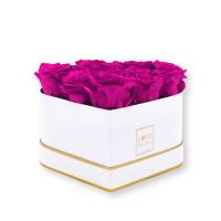 Flowerbox Herz gold | Medium | Rosen Hot Pink (Pink) Flowerbox Herz gold | Medium | Rosen Hot Pink (Pink)