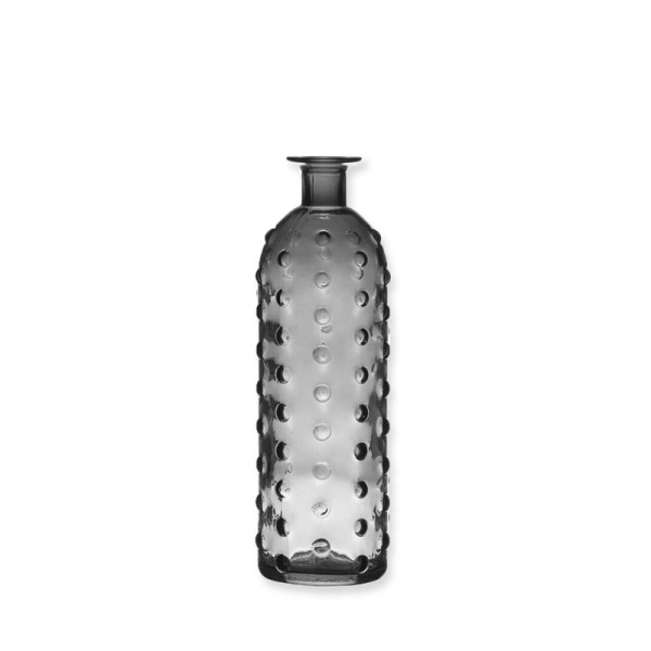 Vase Flasche Bubble | Glas grau | 26cm