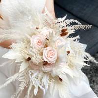 Trockenblumen Brautstrauß | Brautstrauss Trockenblumen | weiss | rose