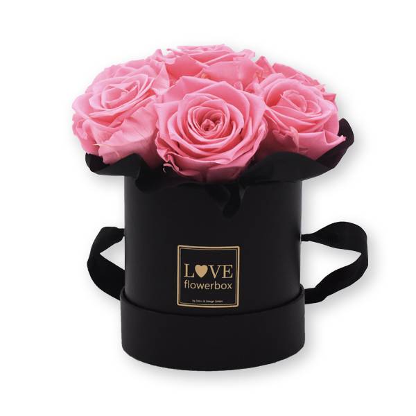 Flowerbox Bouquet gold | Small | Rosen Bridal Pink (Hellrosa)