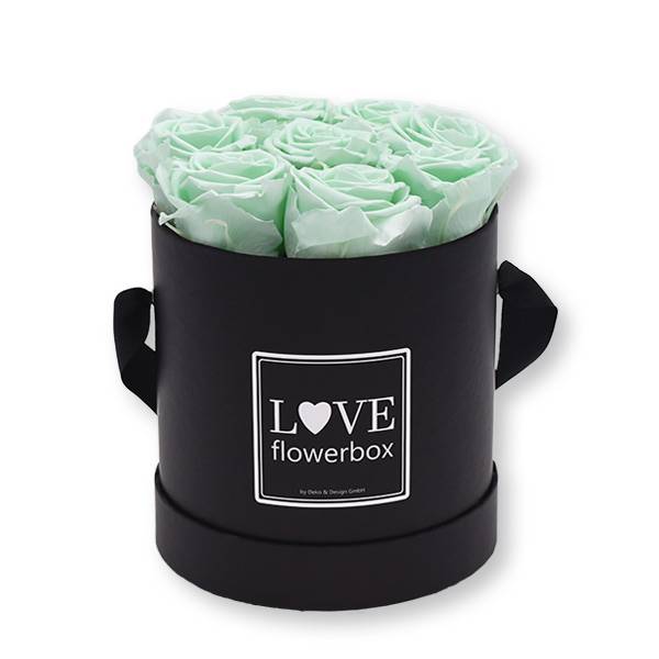 Flowerbox_rosenbox_blumenbox_rund_Medium_schwarz_Infinity_Rosen_mintygreen_mint.jpg