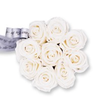 Rosenbox Trauer Infinity Rosen weiß | Medium | Beerdigung Trauerfeier | Geschenk zur Beerdigung