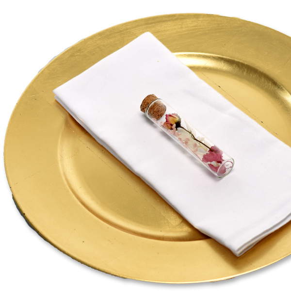 Gastgeschenk Trockenblumen Reagenzglas | weiss-rosa-altrosa (5er-Set)