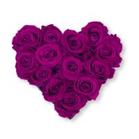 Rosenbox Herz Infinity Rosen lila | Flowerbox Herzbox | M white gold