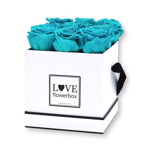 Flowerbox Modern | Medium | Rosen Aqua (Türkis)