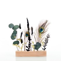 Trockenblumen | Blütenleiste | Pfauenglanz | grün-schwarz-gold Trockenblumen | Blütenleiste | Pfauenglanz | grün-schwarz-gold