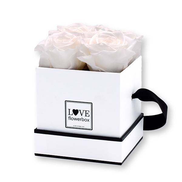 Flowerbox Modern | Small | Rosen Pure White (Weiß)