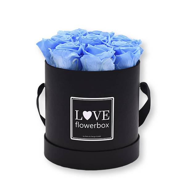 Flowerbox_rosenbox_blumenbox_rund_Medium_schwarz_Infinity_Rosen_babyblue_hellblau_blau.jpg