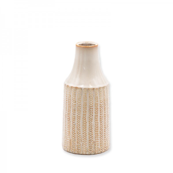 Vase Keramik | Raute | beige-natur | 26 cm