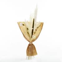 Trockenblumenstrauß Goldene Eleganz M | weiss-gold