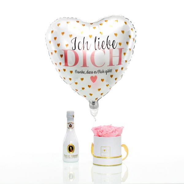 Flowerbox Set Modern | Small | Rosen Bridal Pink |  Heliumballon | Piccolo